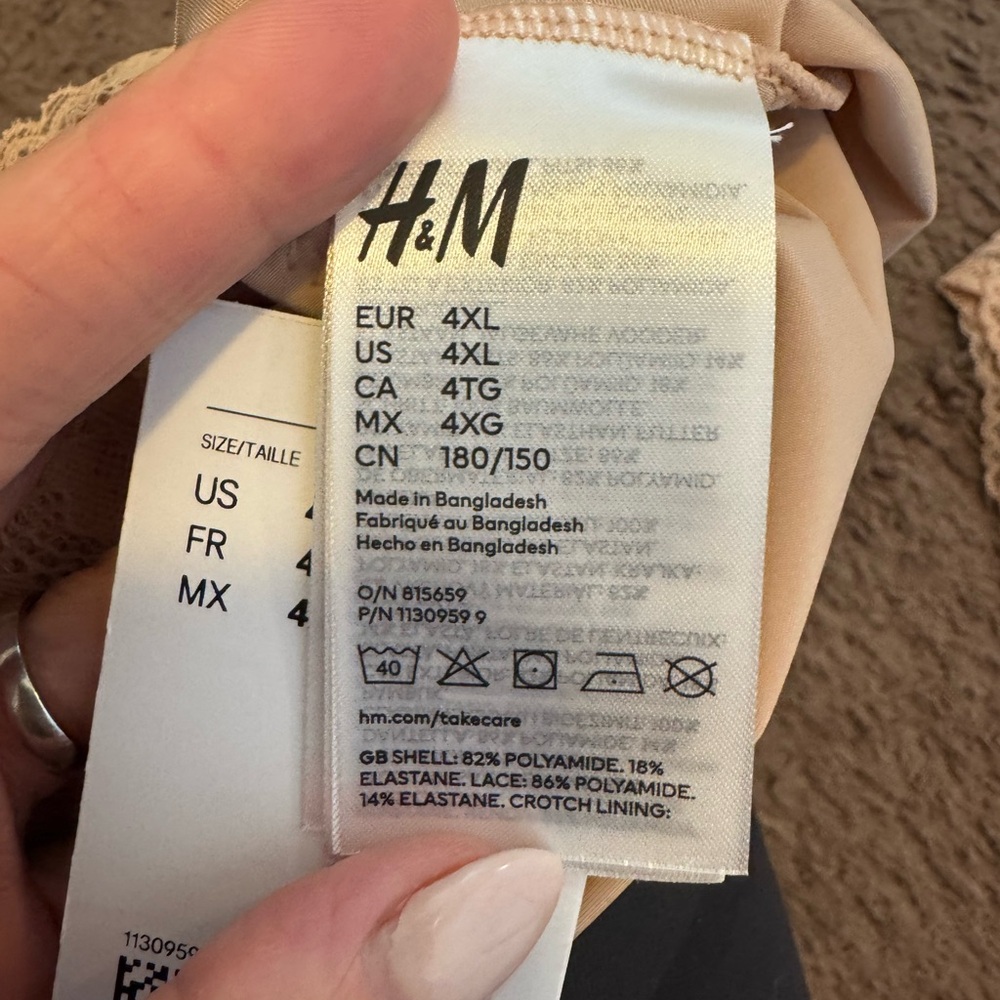 2 FOR $20 H&M Light Shape Shaping Briefs Cheeky BeigeLace Tummy Control 2 Pk 4XL - Picture 6 of 6